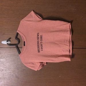 "breaking news i don't care" crop top